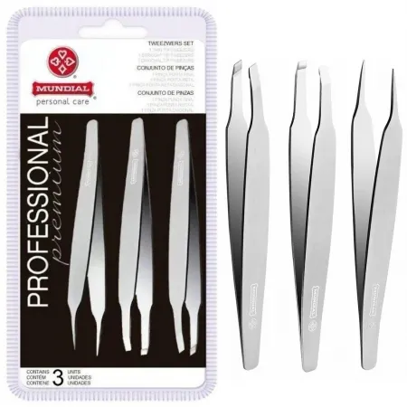 KIT 3PC PINCAS PONTA RETA DIAGONAL PROFISSIONAIL MUNDIAL BC-394
