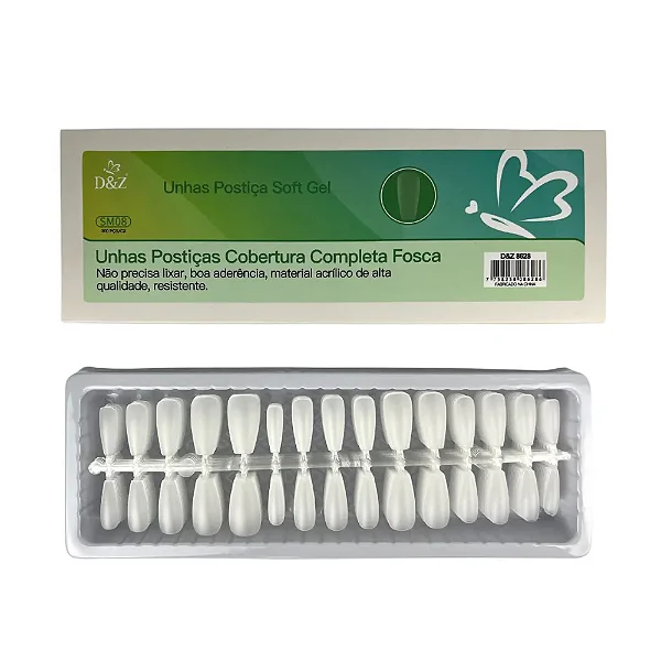 Unha Postiça Soft Gel Bailarina Fosca 120 Unidades