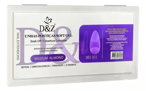 Postiça Soft Gel Oval Medium Fosca 120 Unidades
