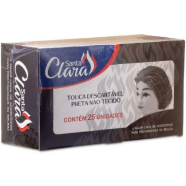 Touca Preta Descatável c/ 100Unidades Santa Clara