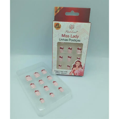 Unha Postiça Infantil 12 Unhas Miss Lady