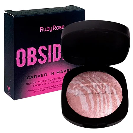 HB 1002-1 BLUSH MULTIFUNCIONAL CARVED IN MARBLE OBSIDIAN RUBY ROSE CX C/24