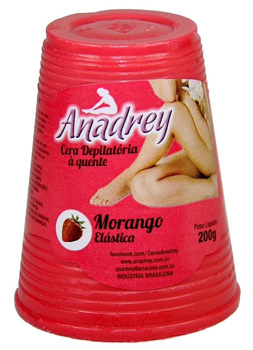 Cera Depilatória Quente Morango Elástica – 400g