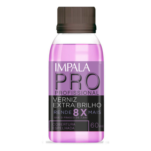 VERNIZ EXTRA BRILHO COBERTURA ESPELHADA IMPALA LINHA PROFISSIONAL 60ML COMERCIAL