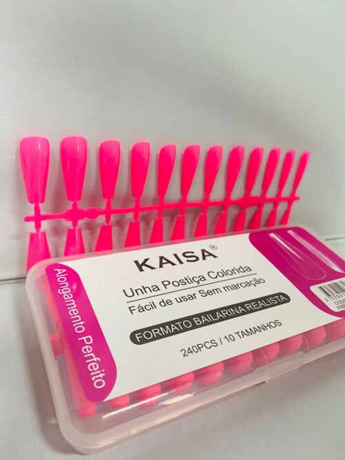 Unha postiça bailarina Realista 240unid kaisa Rosa Pink