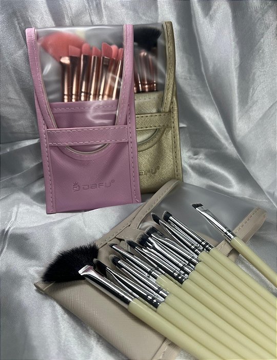 Kit 10 Pinceis Vintage com Estojo DAFU