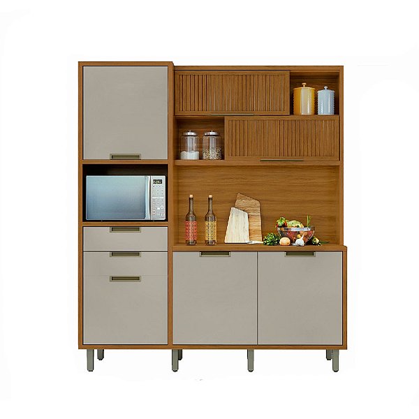 Kit Cozinha Imperatriz 1,80m - Cor Nature/off white