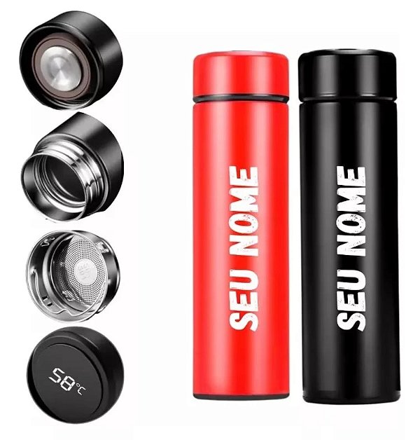 Garrafa térmica mostrador digital  500 ml (Gravação a Laser)