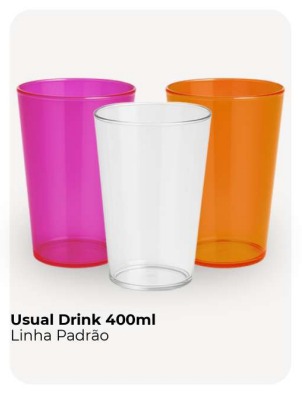 Copo Acrílico Usual Drink 400ml