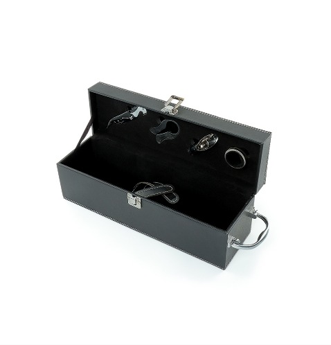 Kit Vinho 4 Peças Couro Sintético (Gravação Laser)