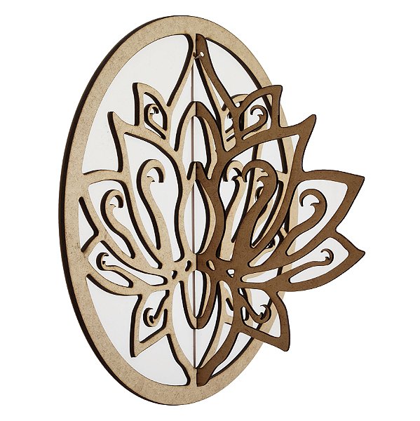 FLOR DE LOTUS NO ARO E ABA 3D