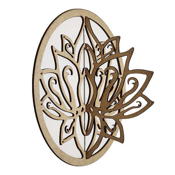 FLOR DE LOTUS NO ARO COM ABA E FURO 3D