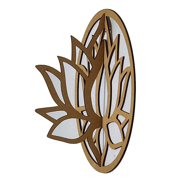 FLOR DE LOTUS NO ARO E ABA 3D