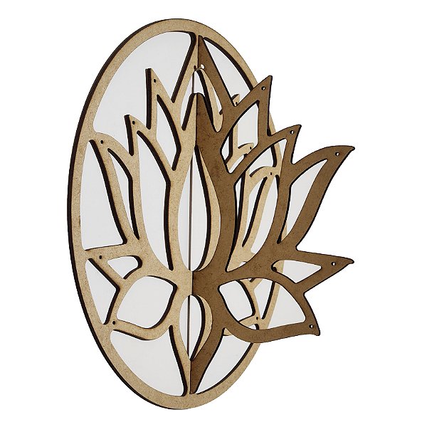 FLOR DE LOTUS NO ARO COM ABA E FURO 3D