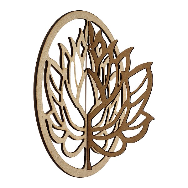 FLOR DE LOTUS NO ARO E ABA 3D