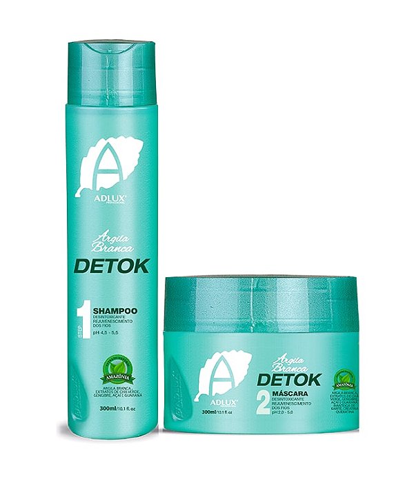 Kit Argila Branca Detok Profissional - 2 Passos.