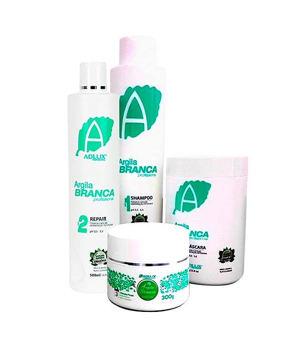 Kit Argila Branca Profissional - 4 Passos