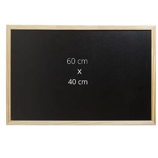 Quadro Negro 60x40cm Moldura Madeira Pinus GV Office