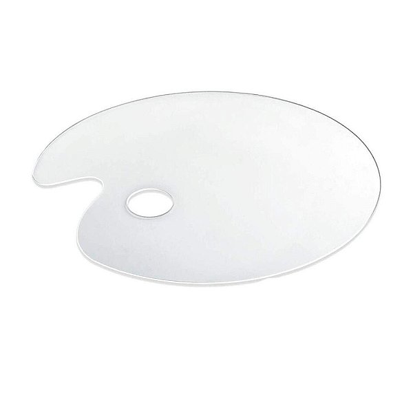 Paleta p/ Pintura em Formato Anatômico Oval Branco 27x32 cm