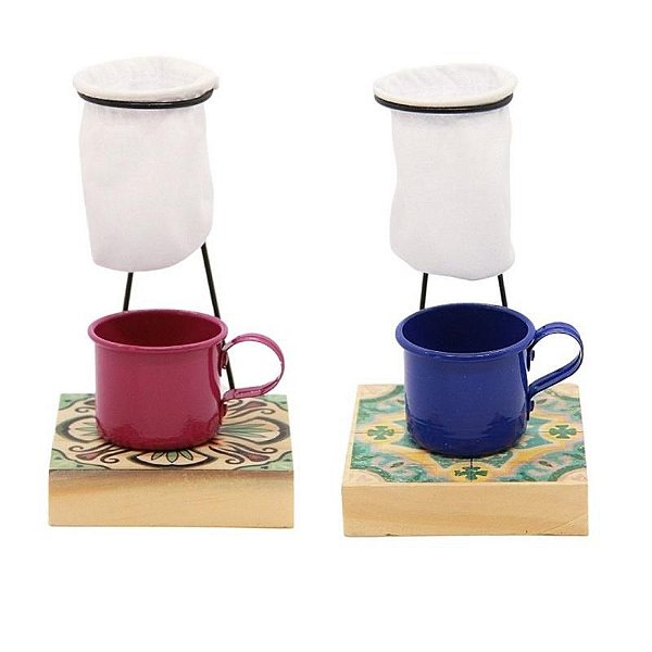 Coador Café com Xícara 80 ml, Mariquinha e Suporte