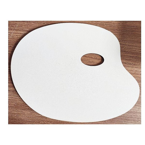 Gode Paleta p/ Pintura em Formato Anatômico Oval Branco Pequena 21x17 cm