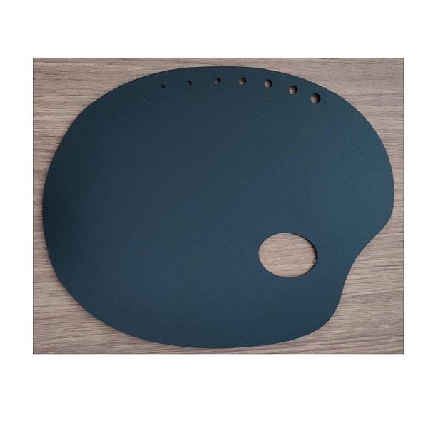 Gode Paleta p/ Pintura em Formato Anatômico Oval Preto 31x26 cm