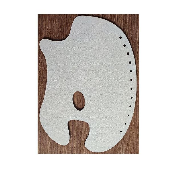 Gode Paleta p/ Pintura em Formato Anatômico Oval Grande Branco 39x27 cm