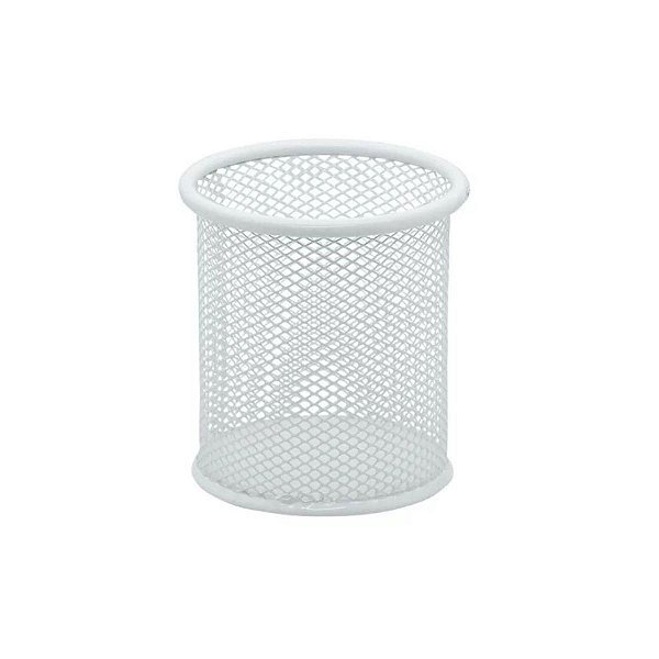 Porta Caneta, Lápis, Redondo, Aramado, Branco 9x10 cm