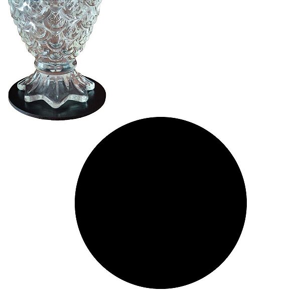 Porta Copo Bolacha MDF Preto 9 cm 3 mm Base p/ Caneca Embalagem c/ 10 Unidades