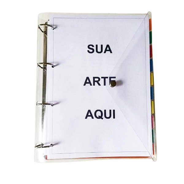 Caderno Fichário Universitário Argolado 96 Folhas 10 Divisórias Personalizado Universitário