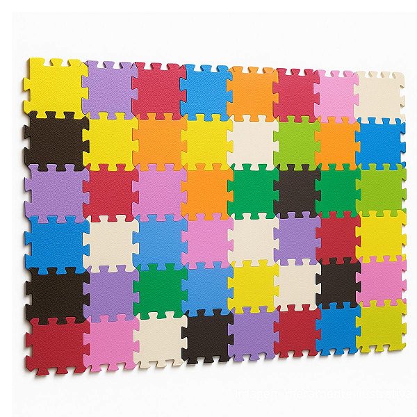 Tapete Tatame EVA Infantil 5mm Colorido 17x17cm 40 Peças Gv Office