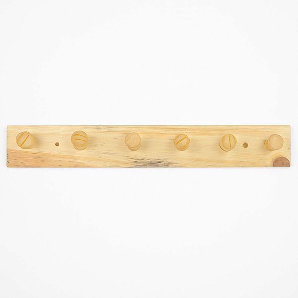 Cabide de Parede em Madeira 6 Pinos 58x5 cm Gv Office