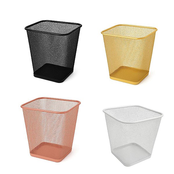 Lixeira de Escritorio Cesto de Lixo 12L Quadrada Escolha sua Cor