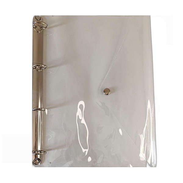 Caderno Fichário Argolado Pasta Organizadora 4 Argolas Medicina Veterinária Transparente Fechamento com Botão