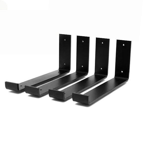 Kit Mão Francesa Invertida Aço Preto 4 Unidades Escolha seu Tamanho