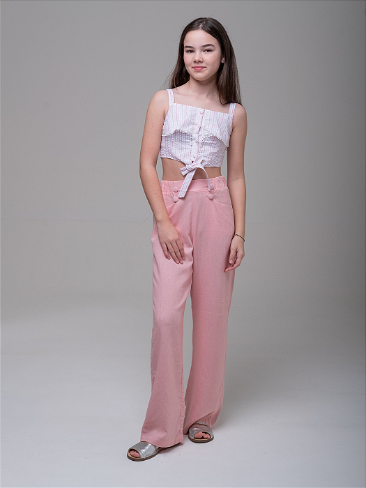 Blusa Cropped Listrada Infantil