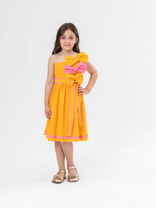Vestido Laços Peach Infantil