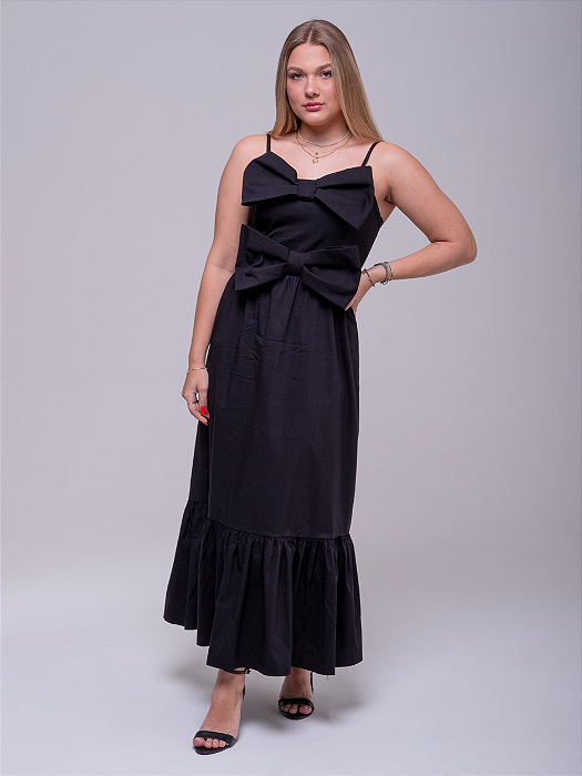 Vestido Laços Preto Adulto