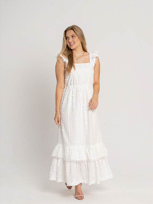 Vestido Lese Branco Adulto