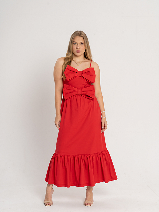 Vestido Laços Vermelho Adulto