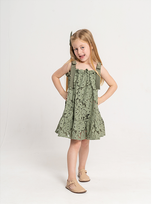 Vestido Rendas Verde Oliva
