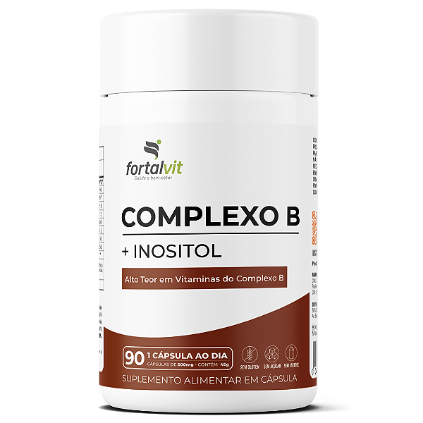 Complexo B + Inositol, Longa Duração: 3 Meses de Uso, 90 cápsulas, Alta Concentração
