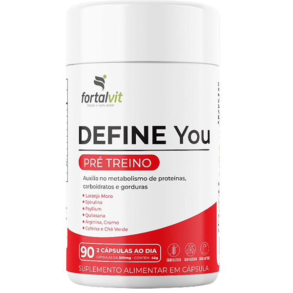 DEFINE YOU Suplemento Pré-Treino, 90 Cápsulas