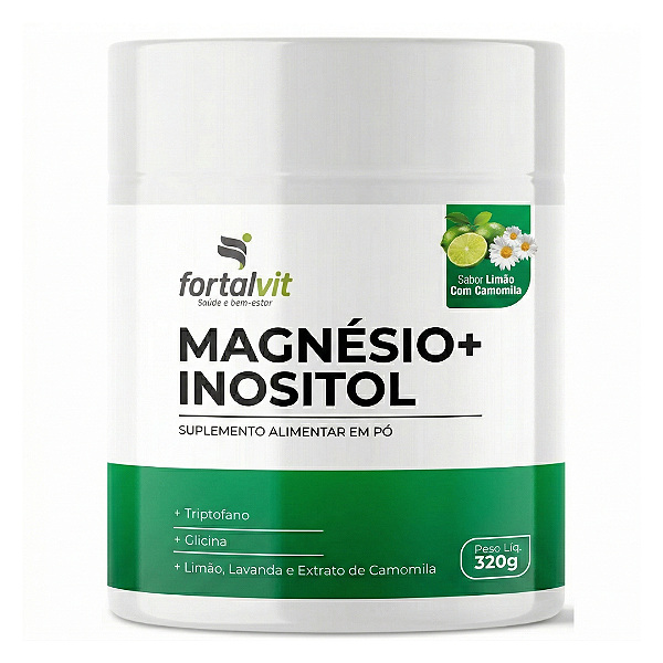 Magnésio + Inositol com Triptofano, Glicina e Taurina, Sabor Limão com Camomila