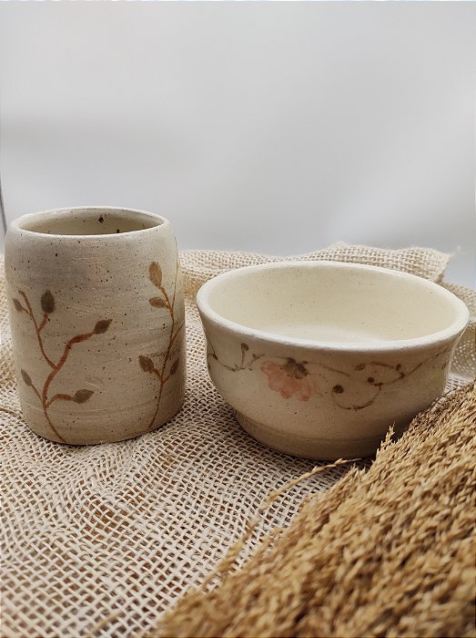 Porta objetos e bowl pintados a mão