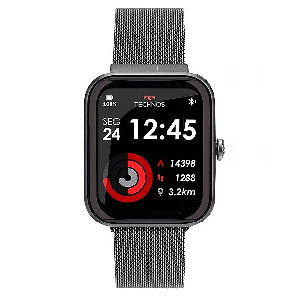 Smartwatch TECHNOS connect max prata e cinza - TMAXAD/5F