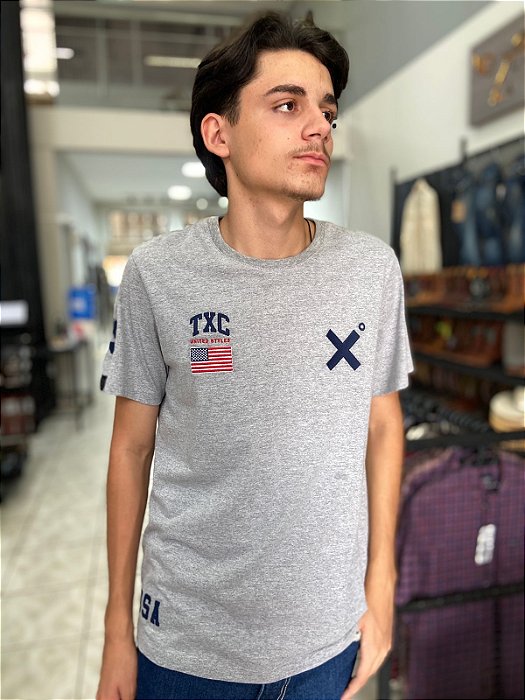 Camiseta TXC Masculina Cinza United Styles - Country Center