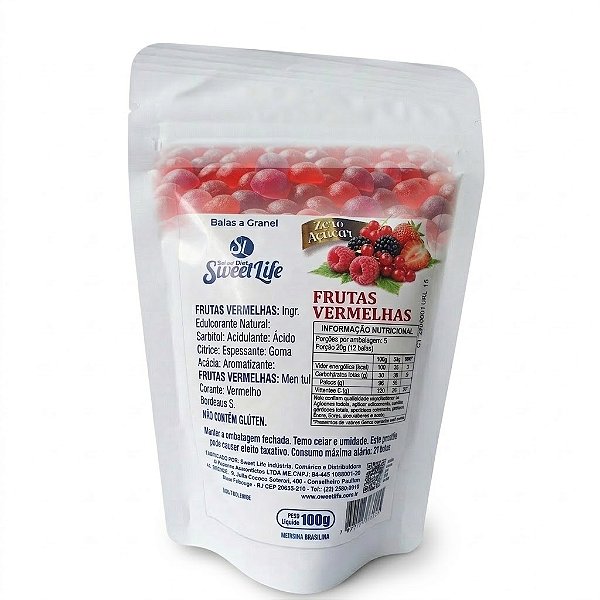 Balas Diet SABORES Balas pouch com 100gr Granel Sweet Life Diet Vegana e Sem Gluten Escolha Sobores