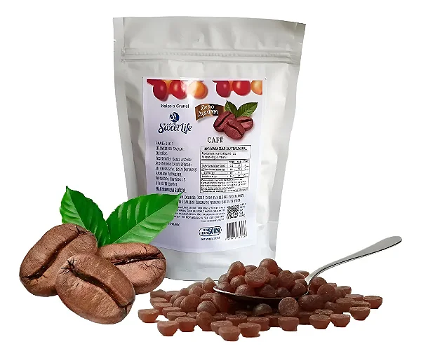 Bala Diet Dura Café 500 Gr Zero Açucar Sem Glúten Vegano