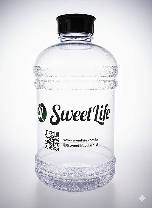 Garrafa Galao Agua Transparente 1.8lt Treino Musculaçao Sweet Life Transparente